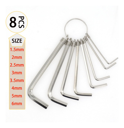 Juego De Llaves Allen Plata Marca X Modelo Y 0.059-0.236 In