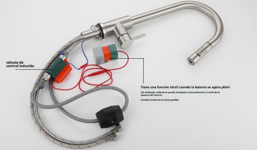 Llave Monomando Lavaplatos De Acero Inox Con Control Táctil