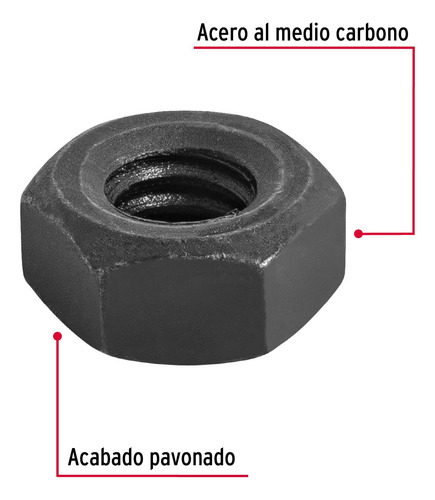 Bolsa C/250 Tuercas 1/4 Hexagonales Pavonadas Grado 5 44695