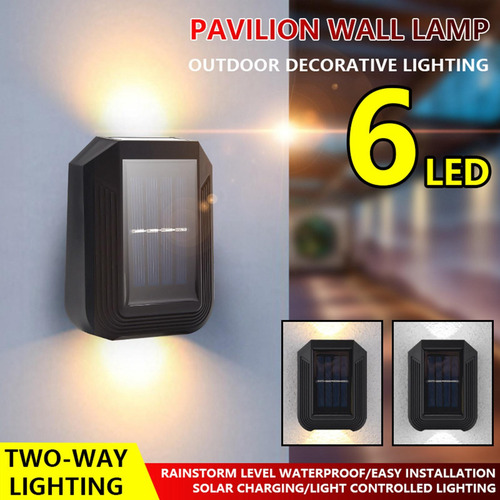 2 Uds Lámpara De Patio De Paisaje Al Aire Libre Con 6 Luces