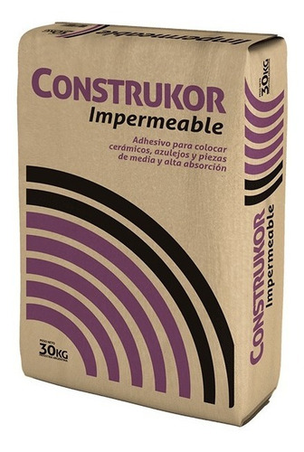 Imagen 1 de 6 de Pegamento Impermeable Para Ceramica Construkor 30kg Klaukol