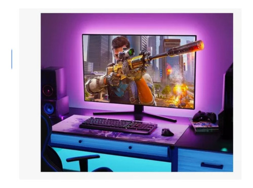 Tira Luz Led Rgb 5050 5m Con Bluetooth Con Usb Tv Gamer Rgb
