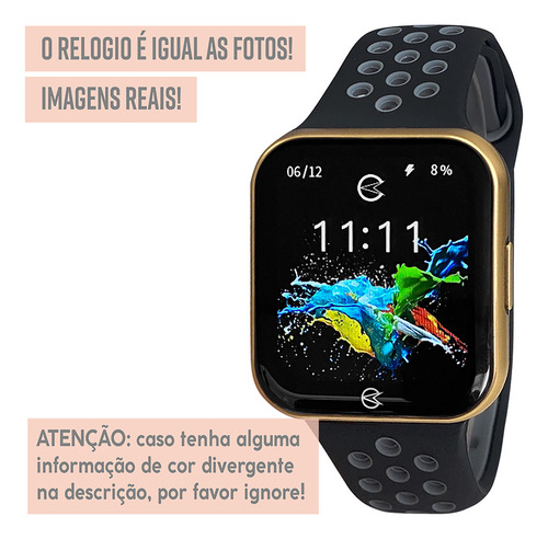 Relógio Smartwatch Champion Digital Preto 1 Ano Garantia