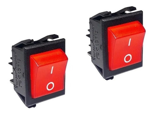 Llave Tecla Interruptor Neon Rojo Termotanque Pack X2 