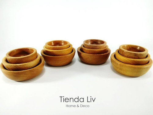 Cazuelas Cuenco Madera Dip O Velas 12 Cazuelas De 3 Medidas