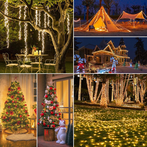 Luces De Cuerda De Navidad Chatool 100 Luces Blancas Con Ala