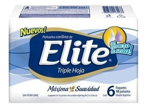 Pañuelos Elite Carilina 6 X 10 Unidades Triple Hoja Tissue*