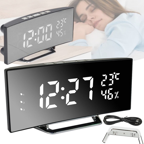 Relógio Digital Despertador De Mesa Multifuncional Com Data
