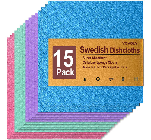 Paquete De 15 Paos De Cocina Suecos, Paos De Cocina Absorben