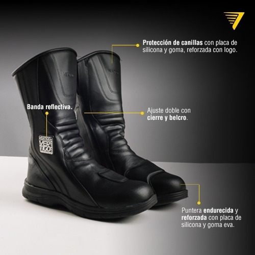 Imagen 3 de 7 de Botas Moto Touring Altas Cuero Sintético Vértigo. Gravedad X