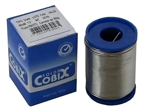 Solda Estanho 1mm 60x40 (snxpb) C/ Fluxo Rolo 250g - Cobix
