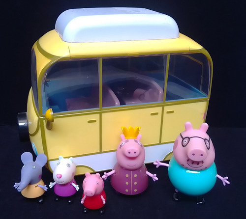 Peppa Pig Lote Figuras Van Camper Camioneta 