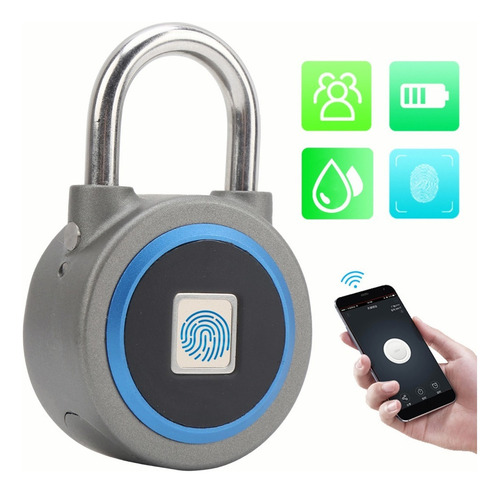 Huella Digital Portátil Bluetooth Lock Smart Candado Sin Lla