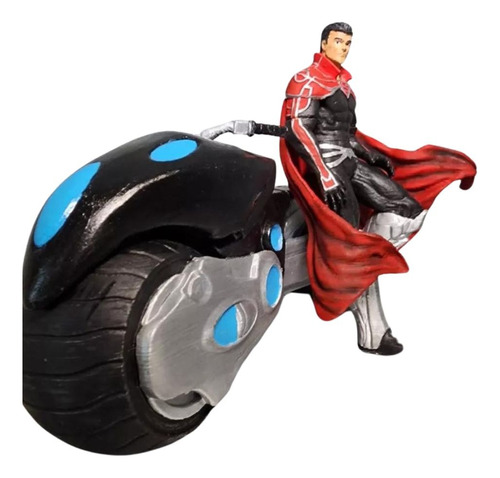 Superman Godfall En Moto, 20cm De Largo, A Todo Color