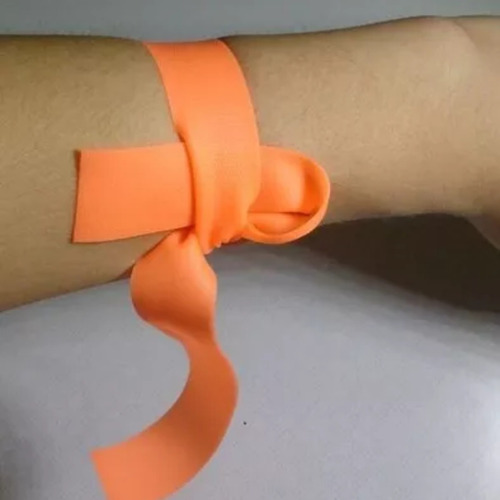100 Pz Ligadura Libre De Latex Ligas Enfermera Naranja
