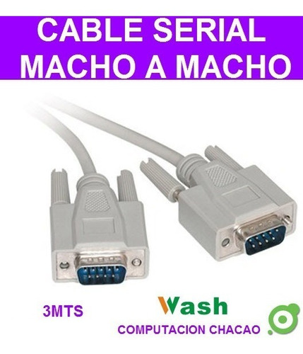 4 Cables Serial Macho Rs232 Db9 9 Pines 3 Mts Impresora Pc 