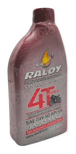 Aceite Raloy Moto 4 Tiempos 15w-50 Sintético Litro