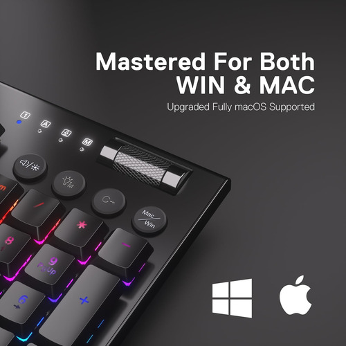 Redragon K618 Pro 3 Modos Rgb Sem Fio Teclado Mecânico, Desi