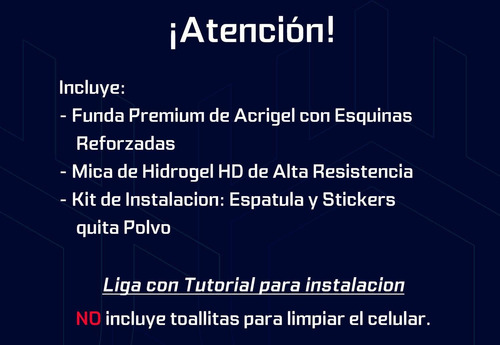 Imagen 5 de 10 de Funda Huawei Acrigel + Mica Hidrogel Resistente Caidas Oleo