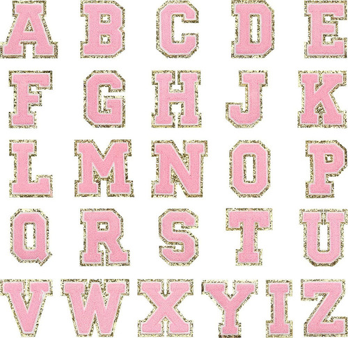 26 Piezas Parche Brillos Hierro En Letras Apliques Parches