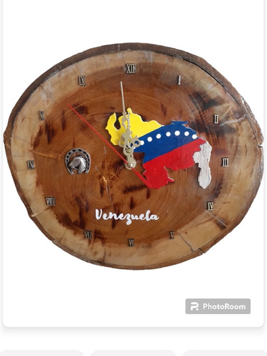 Reloj Artesanal En Madera De Teca Venezuela, Souvenir