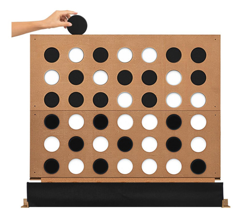 Genmous Juego Gigante De Madera 4 En Fila Montado En La De Y