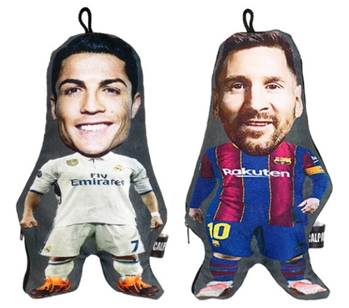  2 Cojínes Mini Cristiano Cr7 + Messi 27 Cm Detalle - Regalo