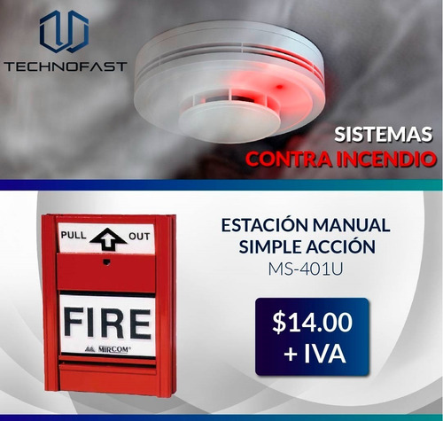 Imagen 1 de 1 de Estacion Manual Metalica Palanca Sistema Incendio