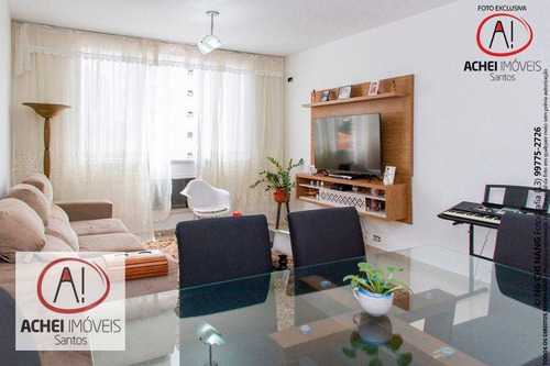 Imagem 1 de 30 de Apartamento Com 3 Dormitórios Sendo 1 Suíte, Dependência Completa, 1 Vaga Demarcada, À Venda, 147 M² Por R$ 650.000 - Boqueirão - Santos/sp - Ap10732