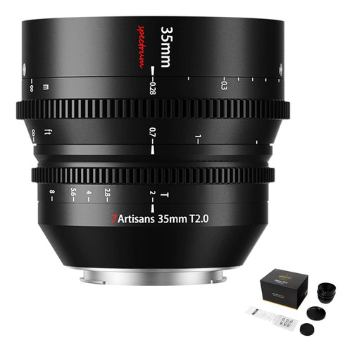 7artisans 35mm T2.0 Cine Lens Full Frame Large Aperture Para