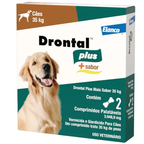 Vermífugo Drontal Plus + Sabor Vermicida E Giardicida Carne Para ...