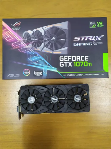 Placa De Vídeo Gtx 1070 Ti Asus Strix Rgb 8gb A8g Gaming Placa De Vídeo Gtx 1070 Ti Asus Strix Rgb 8gb A8g Gaming