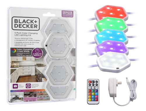 Paquete De 5 Luces Led Rgb De Disco Con Control Remoto