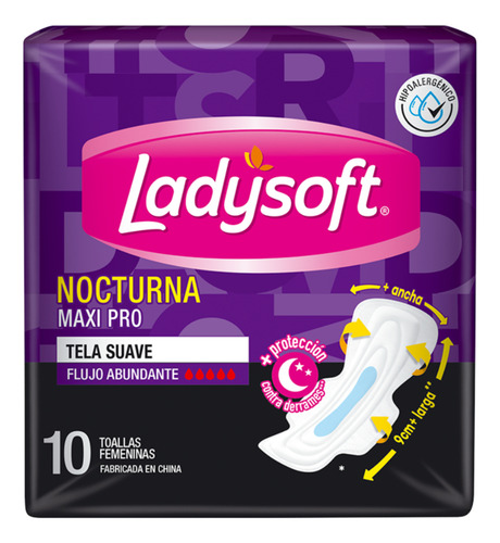 Toallas Femeninas Nocturna Maxi Pro Tela 10 Un