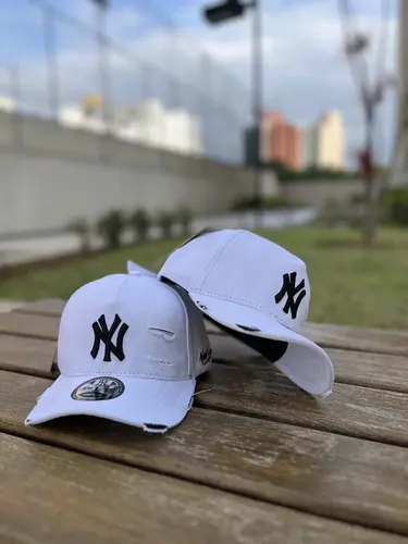 Boné Aba Curva Rasgadinho Boné Rasgado Ajustável Branco Un