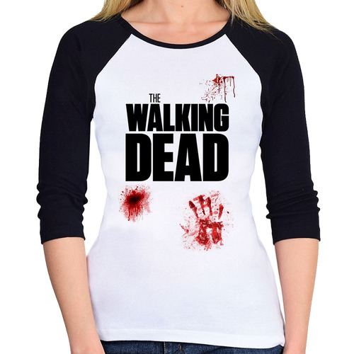 Baby Look Raglan The Walking Dead Sangue 3/4