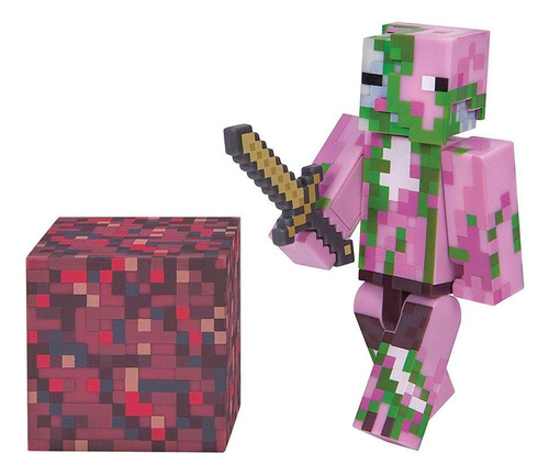 Figura Zombie Pigman Minecraft Jazwares 6,99 Cm Articulada