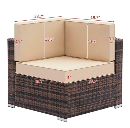 Excelente Sala Para Jardin De Rattan Color Marron Envio Grat