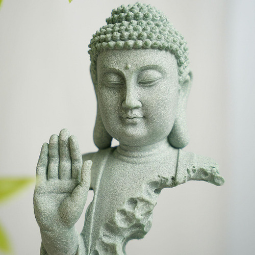 Estatua De Buda Sakyamuni, Figura De Arenisca, Decoración