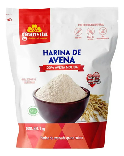 Harina De Avena 100% Avena Molida Granvita 1 Kg