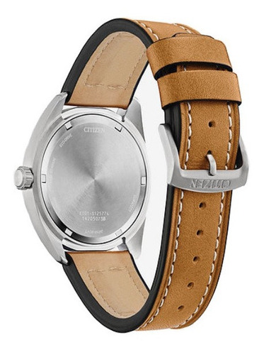 Citizen Avion Green Dial Leather Strap Bm8560-02x . Dcmstore Color de la correa Café Color del bisel Plata Color del fondo Verde