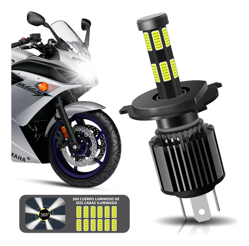 Faros Led Para Moto 12 Caras Luz H4 Hb2 9003 Altas Y Bajas