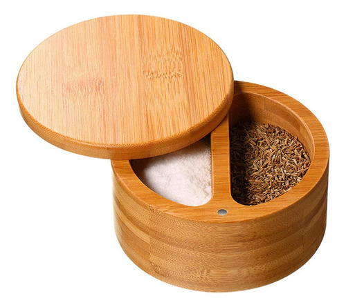 Tarro De Bambú Para Condimentos, Bote De Dos