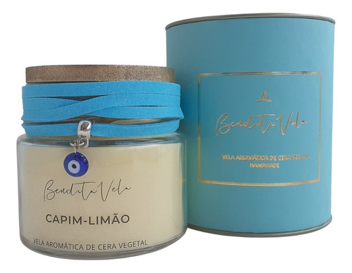 Imagem 1 de 3 de Vela Aromática Aromatizad Perfumada Cera Vegetal Capim-limão
