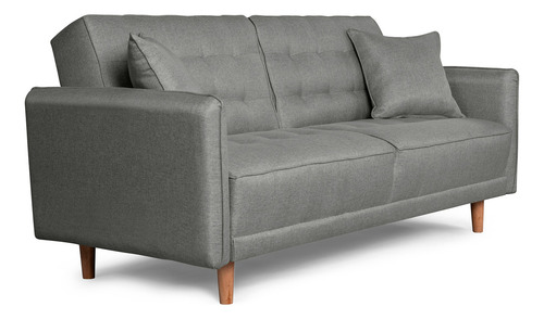 Sofá Cama Prince Makora Beehive De Lino Color Gris