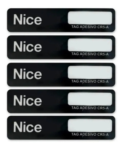 Kit 5 Tag Veicular Nice Cr5-b Adesivo Etiqueta Condomínio