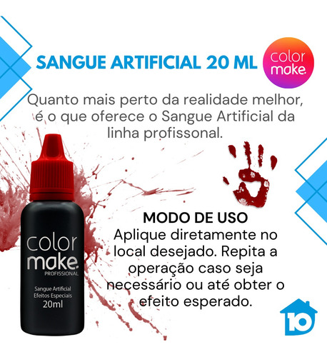 Kit 2un Sangue + Queimadura Colormake Helloween Cosplay