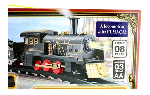 Trem Trenzinho À Pilha Com Trilhos Brinquedo Iantil