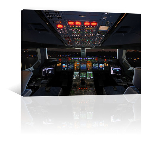 Cuadro Decorativo Canvas Aviones Cabina De Piloto Airbus