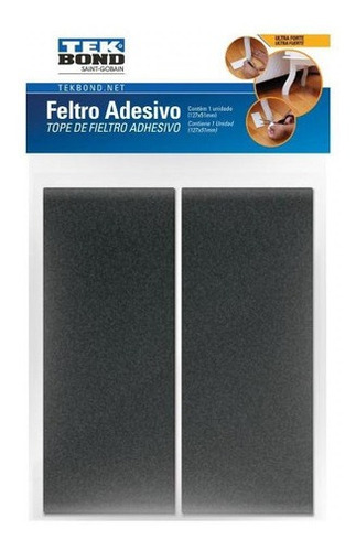 Fieltros Adhesivos Rectangular 127x51mm Negro 2un. Tekbond